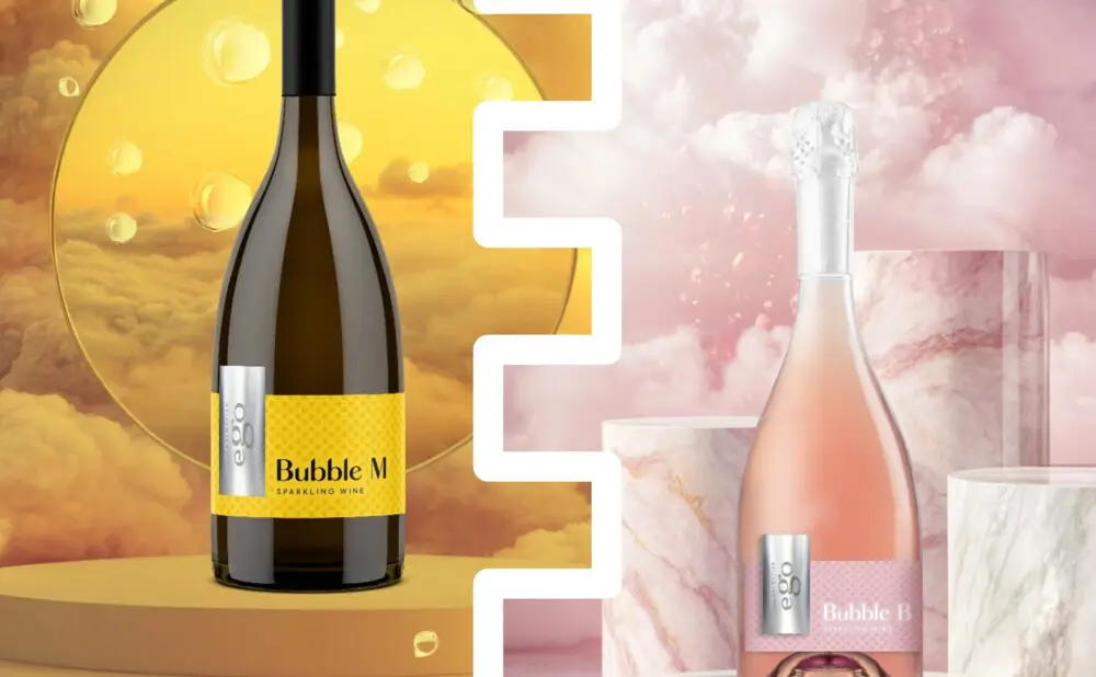 Bubble M and Bubble B by Dalmatian Ego, presented as new Dalmatian sparkling wines from Maraština and Babić.