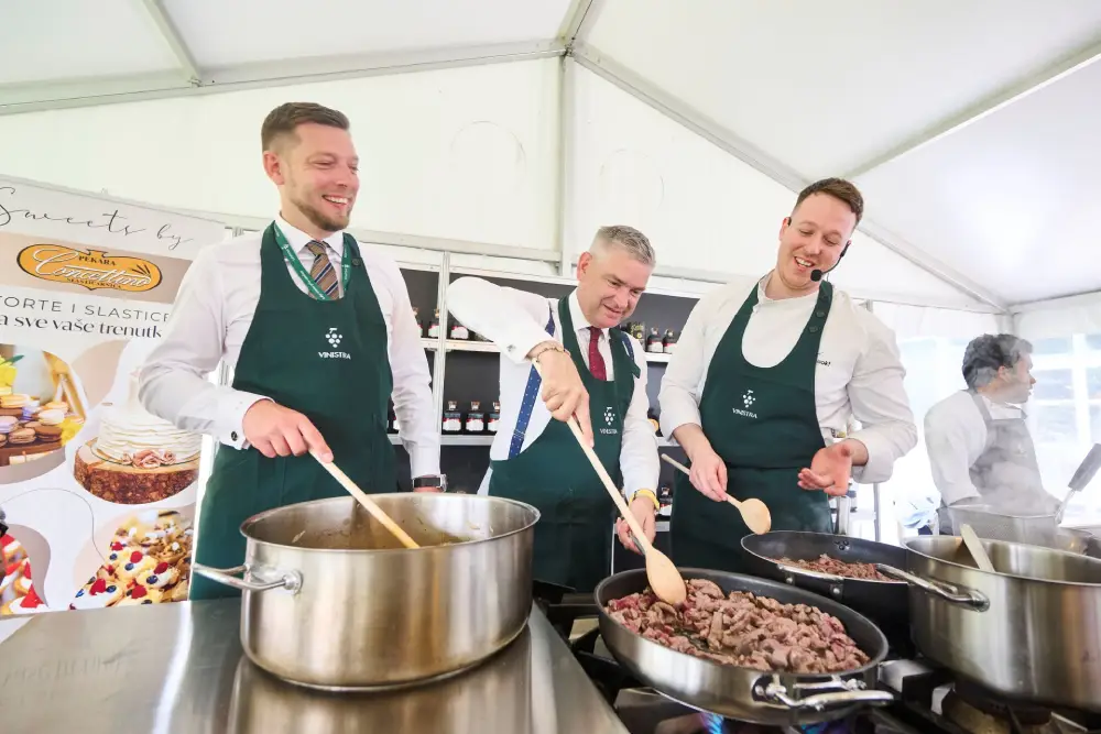 Luka Rossi, Boris Miletić and Antonio Brajković at the Vinistra fair