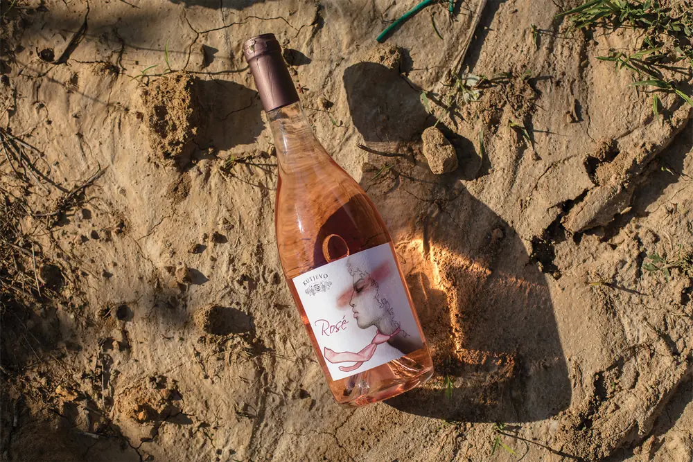 Bottle of rosé wine