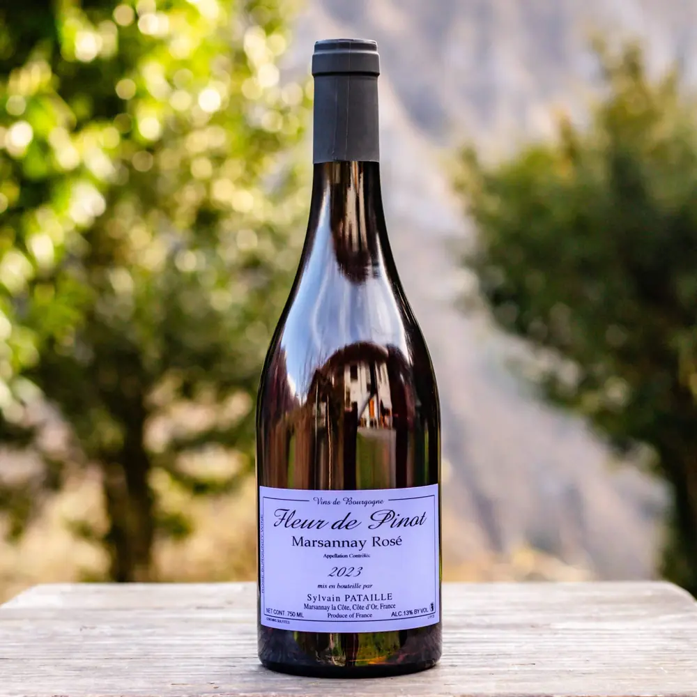 Rosé wine served outdoors