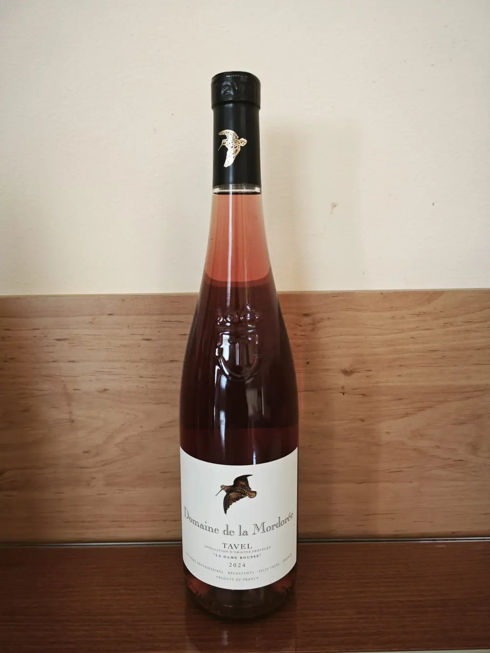 Glass of rosé wine